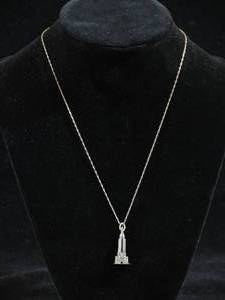 lot 137 image: Sterling Silver Empire State Building Pendant with Chain