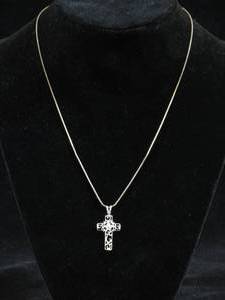 lot 138 image: Sterling Silver Cross Pendant with Chain