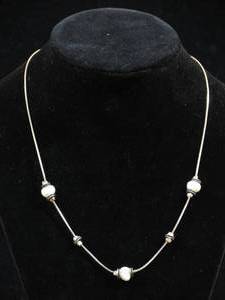 lot 142 image: Sterling Silver Necklace with Pearls