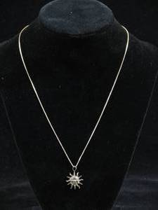 lot 145 image: Sterling Silver Sun Pendant with Chain