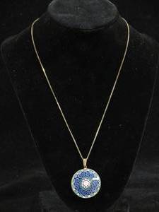 lot 152 image: Sterling Silver Floral Design Pendant with Chain