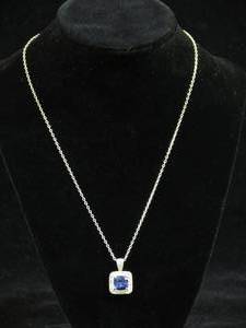 lot 155 image: Sterling Silver Tanzanite Pendant with Chain