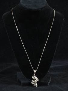 lot 164 image: Sterling Silver Dragon Pendant with Chain