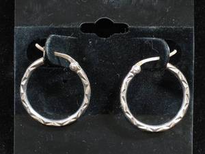 lot 174 image: Sterling Silver Hoop Earrings