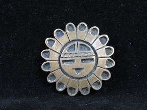 lot 177 image: Hopi Indian Sun Pin - Appears Sterling Silver