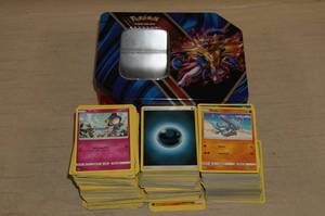 lot 199 image: Metal Tin of Pokemon Cards