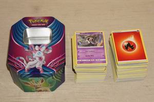 lot 200 image: Metal Tin of Pokemon Cards