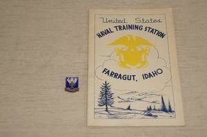 lot 267 image: Naval Training Station Guide and a Military Pin