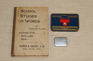 lot 270 image: Vintage School Book and First Aid Items