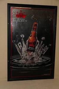lot 277 image: Budweiser Select Textured, Framed Mirror Ad