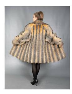lot 72 image: Natural Jacket Length Gray Fox Fur Coat