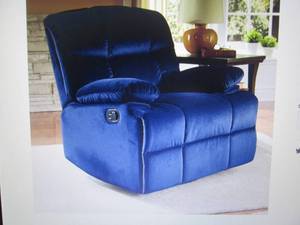 lot 13 image: Microfiber Swivel Rocker Recliner o...