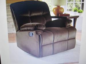 lot 14 image: Microfiber Swivel Rocker Recliner o...