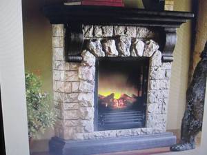 lot 31 image: Faux Stone Fireplace open box Retai...