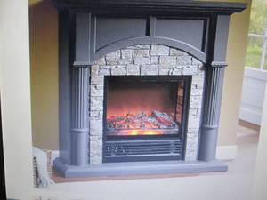 lot 36 image: Faux Brick Fireplace Carton A -no i...