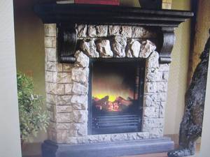 lot 61 image: Faux Stone Fireplace open box Retai...