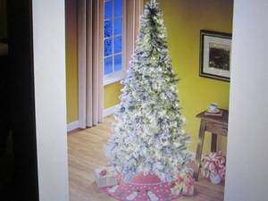 lot 80 image: 6 ft Flocked Tree open box Retail $...