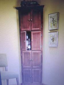 lot 102 image: 8-Door Corner Cabinet open box Reta...
