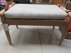 lot 121 image: Hearth & Hand Wood Ottoman Retail $...
