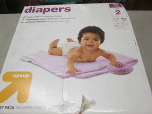 lot 122 image: Up & Up 184 ct Size 2 Diapers...