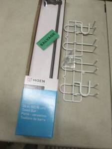 lot 130 image: 24 inch Towel Bar, Broom & Mop Stor...