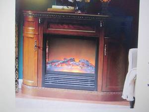 lot 164 image: Signature Hand-Carved Fireplace Cab...