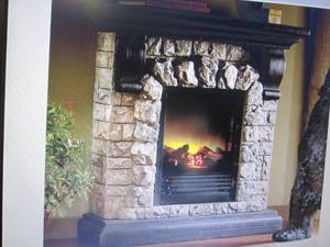 lot 184 image: Faux Stone Fireplace open box Retai...