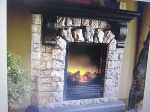 lot 186 image: Faux Stone Fireplace open box Retai...