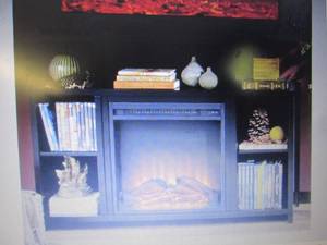 lot 195 image: Black Media-Storage TV Stand and El...