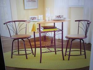 lot 206 image: 3-Piece Colorful Bistro Set open bo...