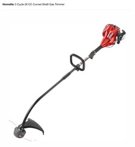 lot 29 image: HOMELITE 26CC CURVED SHAFT GAS TRIMMER 150 MPH GAS LEAF BLOWER 16 IN. 12 AMP ELECTRIC CHAINSAW.