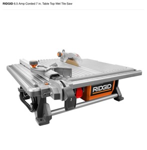 lot 45 image: SET OF 3-RIDGID 6.5 AMP CORDED 7 IN. TABLE TOP WET TILE SAW (USED OPEN BOX VARIOUS CONDITIONS)