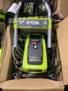 lot 46 image: (SET OF 4) RYOBI 2,300 PSI 1.2 GPM High Performance Electric Pressure Washers Some not used, some open box, and one is used see pics