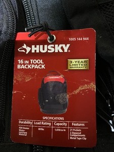 lot 7 image: HUSKY 16 in. Tool Backpack