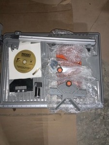 lot 67 image: 3 RIDGID 6.5 Amp Corded 7 in. Table Top Wet Tile Saws SEE PICS
