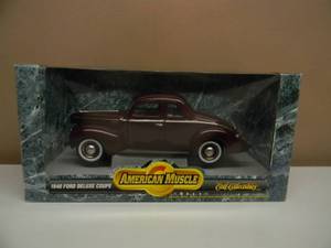 lot 22 image: ERTL AMERICAN MUSCLE - 1940 FORD DELUXE COUPE - 118 SCALE DIE-CAST - AWESOME - NEW IN BOX - SEE PICTURES