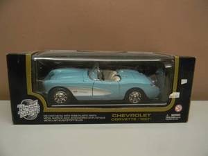 lot 24 image: ROAD TOUGH  - CHEVROLET 1957 CORVETTE - 118 SCALE DIE-CAST - NEW IN BOX - SEE PICTURES