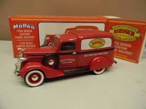 lot 63 image: EASTWOOD AUTOMOBILIA LIBERTY CLASSICS 1936 DODGE CUSTOM PANEL DELIVERY - MOPAR - 128 SCALE - NEW IN BOX - SEE PICTURES
