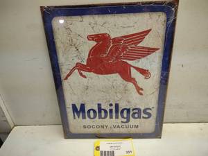 lot 551 image: Mobilgas Tin Sign, 12.5x16...