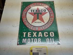 lot 552 image: Texaco Tin Sign, 12.5x16...