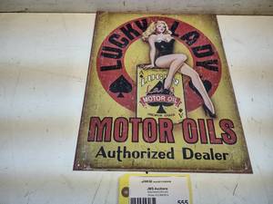 lot 555 image: Lucky Lady Tin Sign, 12.5x16...
