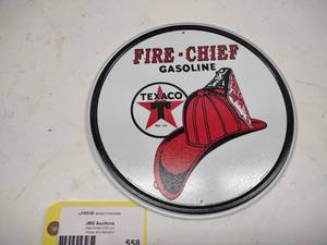 lot 558 image: Fire-Chief Tin Sign, 12...