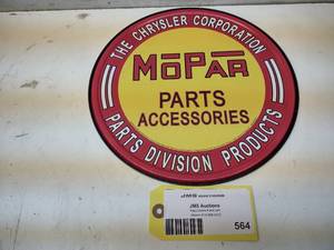 lot 564 image: Mopar Parts Tin Sign, 12...