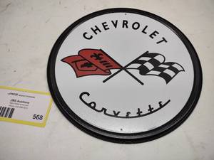 lot 568 image: Chevrolet Corvette Tin Sign, 12...
