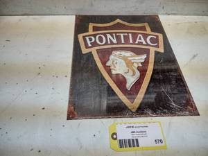 lot 570 image: Pontiac Tin Sign, 12.5x16...