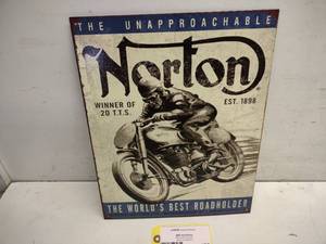 lot 575 image: Norton Motorcycles Tin Sign, 12.5x1...