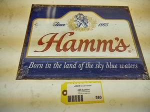 lot 580 image: Hamms Beer Tin Sign, 16x12.5...
