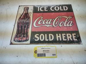 lot 585 image: Coca-Cola Tin Sign, 16x12.5...