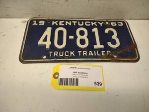 lot 539 image: KY License Plate...