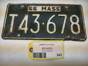 lot 543 image: MA License Plate...